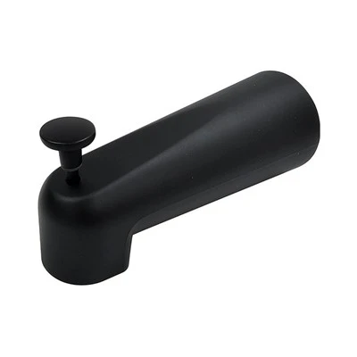 Matte black tub spout with diverter