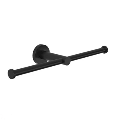Black Double Toilet Roll Holder