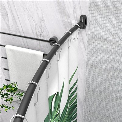 Matte Black Curved Shower Curtain Rod