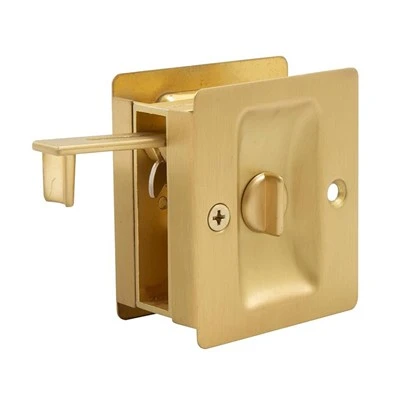 Satin Brass Pocket Door Hardware
